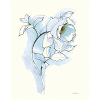 Carols Roses III Blue -Paper Art-22"x26"