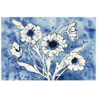 Batik Flowers Crop -Paper Art-20"x14"