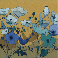 Birdy Birdy Royal Blue -Paper Art-38"x38"