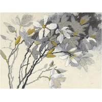 Magnolias Yellow Gray -Paper Art-18"x14"