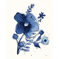 Independent Blooms Blue I -Paper Art-24"x30"