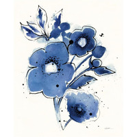 Independent Blooms Blue III -Paper Art-18"x22"