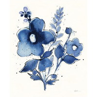 Independent Blooms Blue IV -Paper Art-30"x37"