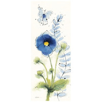 Independent Blooms Blue V -Paper Art-18"x42"