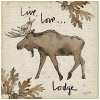 Lodge Life IV -Paper Art-20"x20"