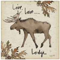 Lodge Life IV -Paper Art-26"x26"