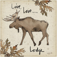 Lodge Life IV -Paper Art-32"x32"