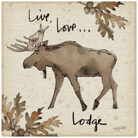 Lodge Life IV -Paper Art-42"x42"