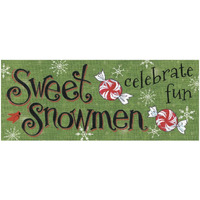 Sweet Snowmen Sign II -Paper Art-32"x14"