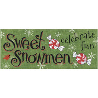 Sweet Snowmen Sign II -Paper Art-52"x22"