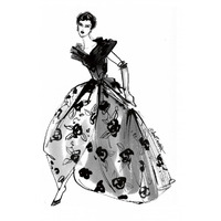 Fifties Fashion II -Paper Art-15.86"x24"