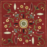 Festive Tiles IV Red WAL - PILLOW -Paper Art-38"x38"