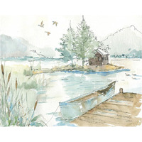 Lakehouse II -Paper Art-37"x30"