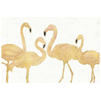 Flamingo Fever I no Splatter Gold -Paper Art-26"x18"