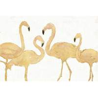 Flamingo Fever I no Splatter Gold -Paper Art-38"x26"