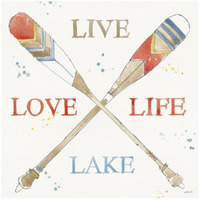 Lakehouse V Red -Paper Art-20"x20"