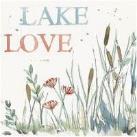 Lakehouse VI Red -Paper Art-32&quotx32"