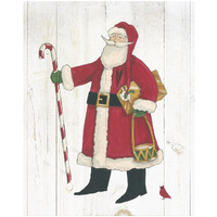 Vintage St Nick II no Words on White Wood -Paper Art-18"x22"