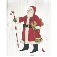 Vintage St Nick II no Words on White Wood -Paper Art-22"x26"