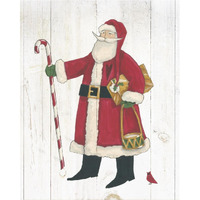 Vintage St Nick II no Words on White Wood -Paper Art-30"x37"