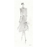 La Fashion I Gray -Paper Art-14"x32"