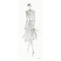 La Fashion I Gray -Paper Art-18"x42"