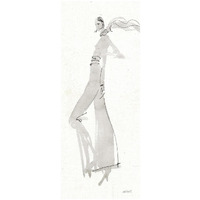 La Fashion III Gray -Paper Art-14"x32"