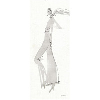 La Fashion III Gray -Paper Art-18"x42"