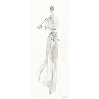 La Fashion IV Gray -Paper Art-14"x32"