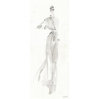 La Fashion IV Gray -Paper Art-18"x42"