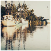 Sepia Shimp Boat -Paper Art-26&quotx26"