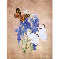 Butterfly Botanical III -Paper Art-18"x22"