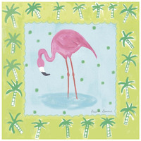 Flamingo Dance III -Paper Art-26"x26"