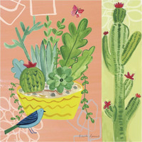 Cacti Garden IV -Paper Art-38"x38"