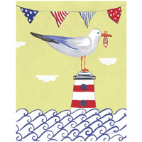 Coastal Bird I Flags -Paper Art-24"x30"