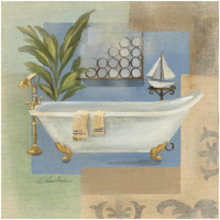 Coastal Bathtub I -Paper Art-32"x32"