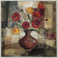 Poppies in a Copper Vase I -Paper Art-32"x32"