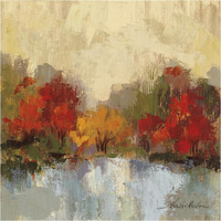 Fall Riverside I -Paper Art-38"x38"