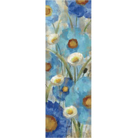 Sunkissed Blue and White Flowers I -Paper Art-26"x74"