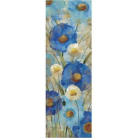 Sunkissed Blue and White Flowers II -Paper Art-14"x38"