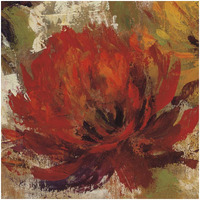 Fiery Dahlias II Crop -Paper Art-32"x32"