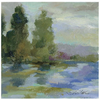 kSID18575 Sunrise at the Lake I -Paper Art-26"x26"