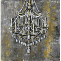 Vintage Chandelier I -Paper Art-38"x38"