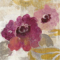 Elegant Fresco Floral Gold Flower II -Paper Art-38"x38"