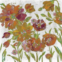 July Garden Trio III on White -Paper Art-38"x38"