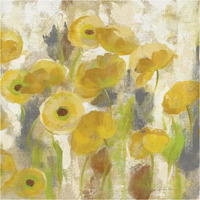 Floating Yellow Flowers V -Paper Art-38"x38"