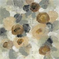 Neutral Floral Beige III -Paper Art-38"x38"