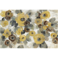 Neutral Floral Beige I Yellow Flowers -Paper Art-62"x42"