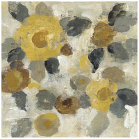 Neutral Floral Beige II Yellow Flowers -Paper Art-20"x20"