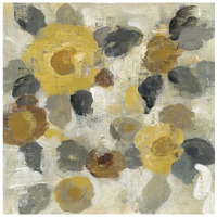 Neutral Floral Beige II Yellow Flowers -Paper Art-26"x26"